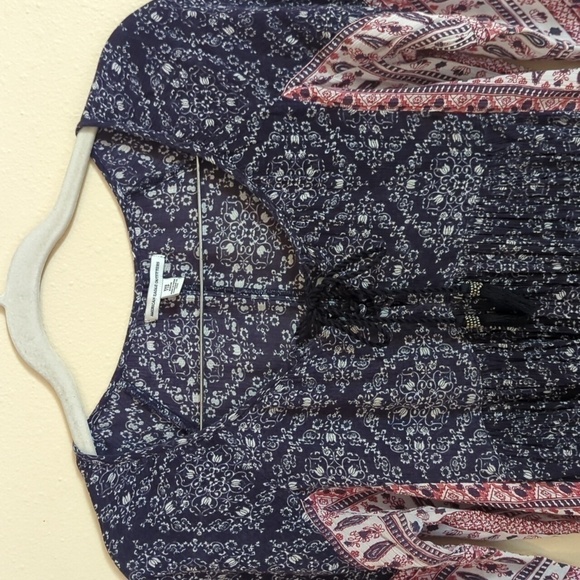 American Eagle y2k XXS  Oversized Mini Dress Tunic Patchwork Paisley - Picture 2 of 14